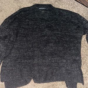 Brandy Melville black/grey wooly sweater with slight mock neck